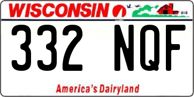 WI license plate 332NQF