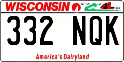 WI license plate 332NQK
