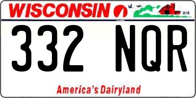 WI license plate 332NQR