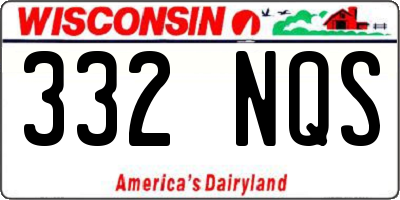 WI license plate 332NQS