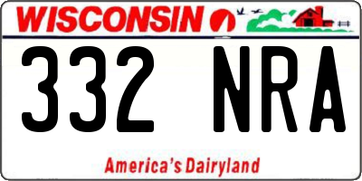 WI license plate 332NRA