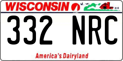WI license plate 332NRC