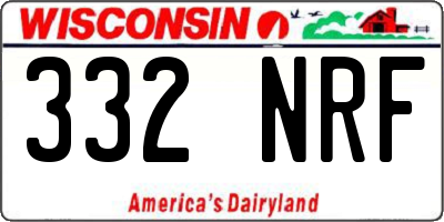 WI license plate 332NRF