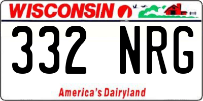 WI license plate 332NRG