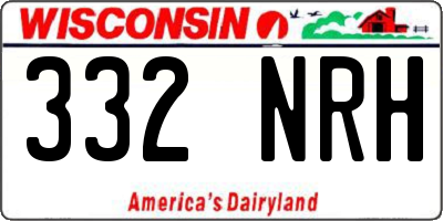 WI license plate 332NRH