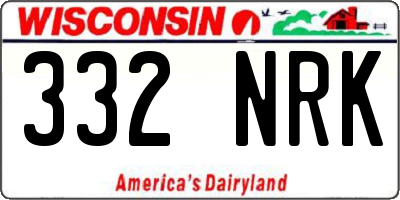 WI license plate 332NRK