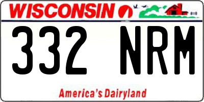 WI license plate 332NRM