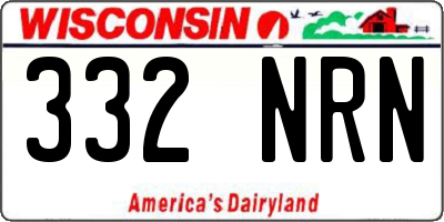 WI license plate 332NRN
