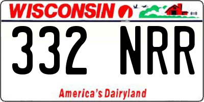 WI license plate 332NRR
