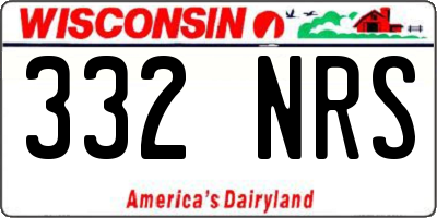 WI license plate 332NRS