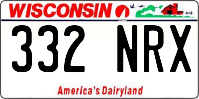 WI license plate 332NRX
