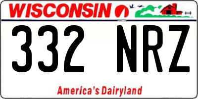 WI license plate 332NRZ