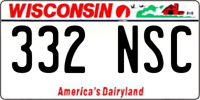 WI license plate 332NSC