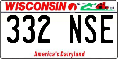 WI license plate 332NSE