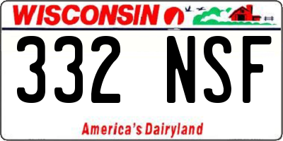 WI license plate 332NSF