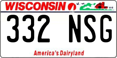 WI license plate 332NSG