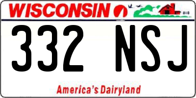 WI license plate 332NSJ