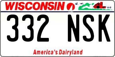 WI license plate 332NSK