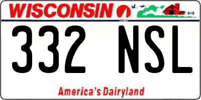 WI license plate 332NSL
