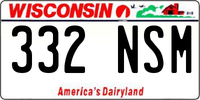WI license plate 332NSM