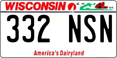 WI license plate 332NSN