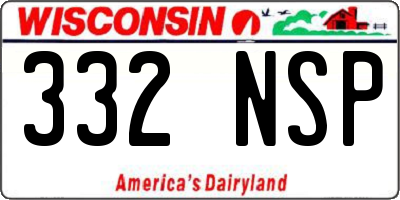 WI license plate 332NSP