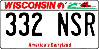 WI license plate 332NSR