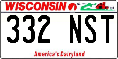 WI license plate 332NST