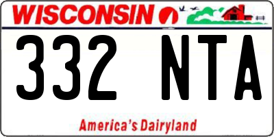 WI license plate 332NTA