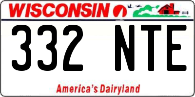 WI license plate 332NTE