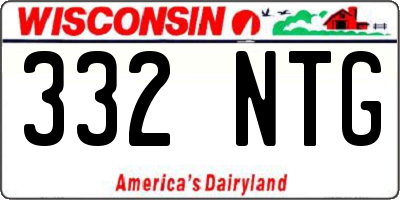 WI license plate 332NTG