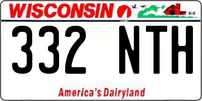 WI license plate 332NTH