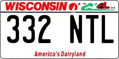 WI license plate 332NTL