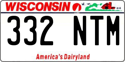 WI license plate 332NTM