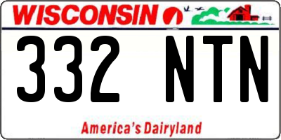 WI license plate 332NTN