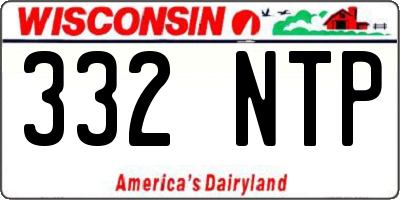 WI license plate 332NTP