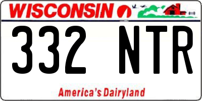WI license plate 332NTR