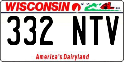 WI license plate 332NTV