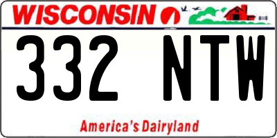 WI license plate 332NTW