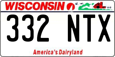 WI license plate 332NTX