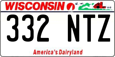 WI license plate 332NTZ