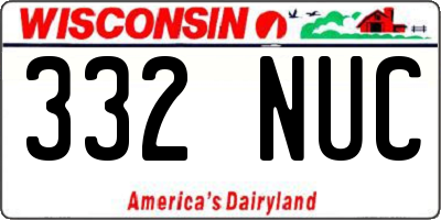 WI license plate 332NUC