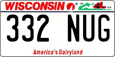 WI license plate 332NUG