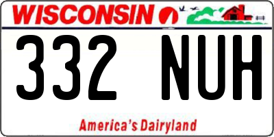 WI license plate 332NUH