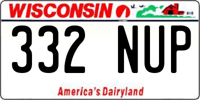 WI license plate 332NUP