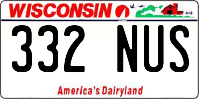 WI license plate 332NUS