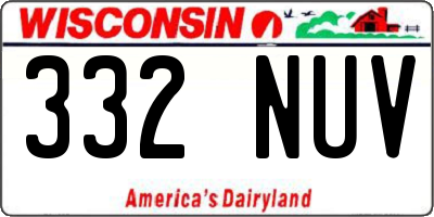 WI license plate 332NUV