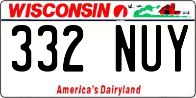 WI license plate 332NUY