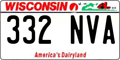 WI license plate 332NVA