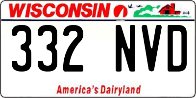 WI license plate 332NVD